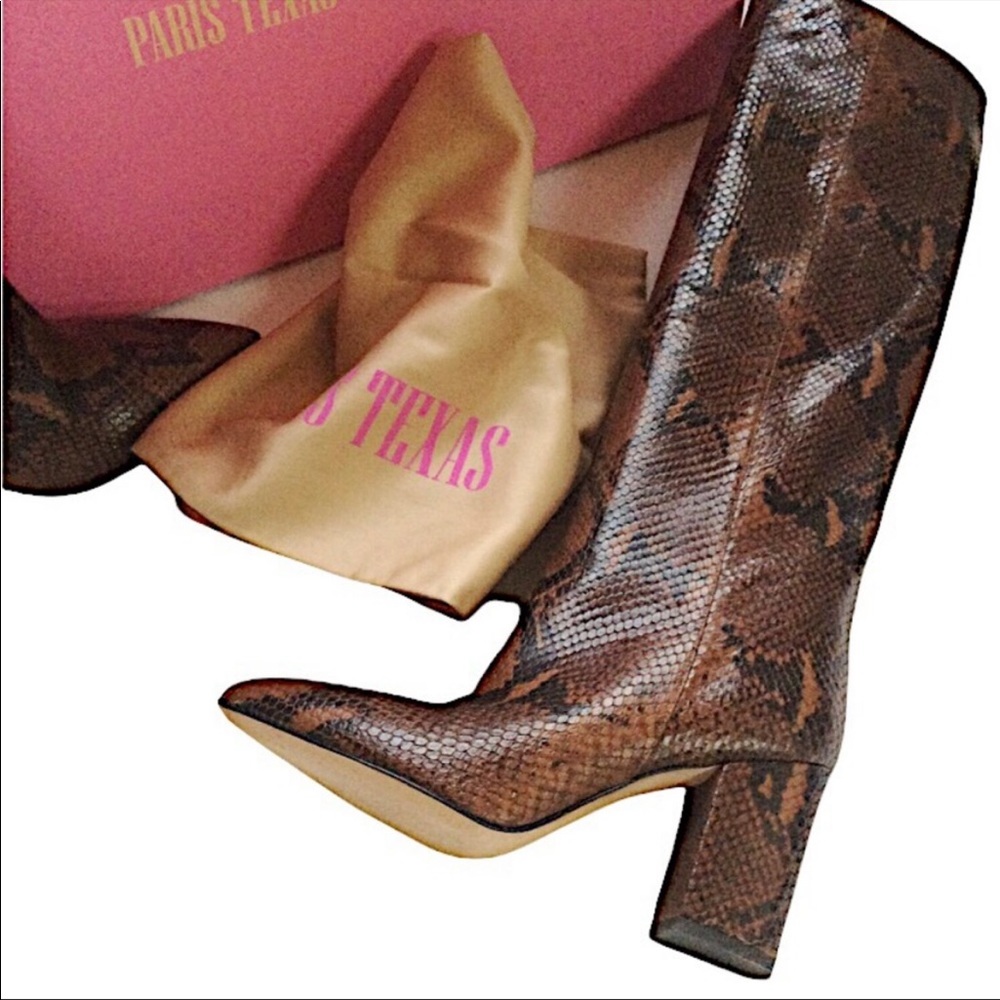 Paris Texas Croc-Embossed Knee High Boots